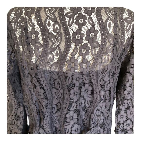 LoveStitch NWT Romantic Love Letter Dark Gray Feminine Lace Mini Dress Medium - Picture 7 of 16